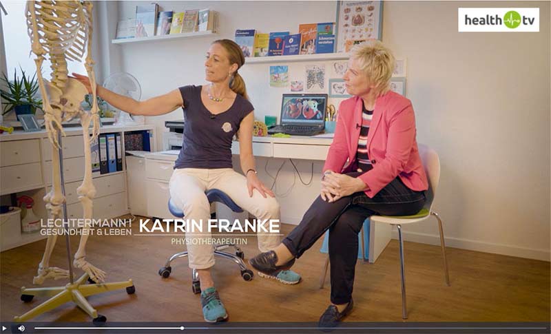 Katrin Franke bei Health TV zum Thema Beckenbodentherapie und Beckenbodentraining für Männer